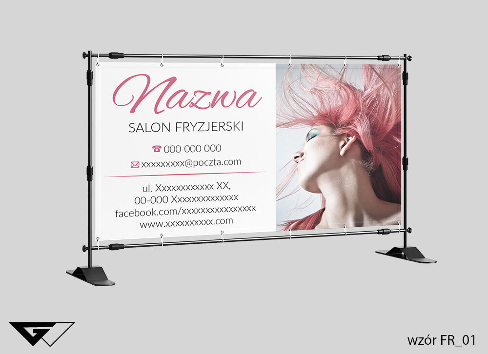 Fryzjer_baner_elegancki_prosty_szybki_czas_realizacji_Myślenice