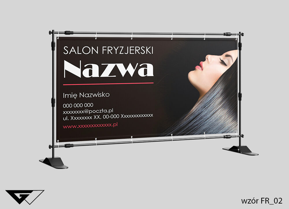 Fryzjer_baner_elegancki_prosty_szybki_czas_realizacji_Myślenice