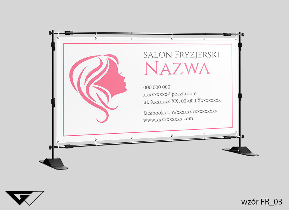 Fryzjer_baner_elegancki_prosty_szybki_czas_realizacji_Myślenice