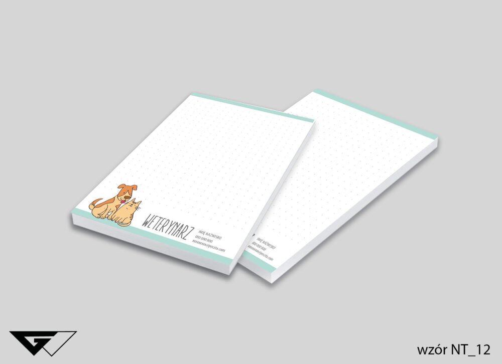 Notes firmowy dla Weterynarza - kot i pies