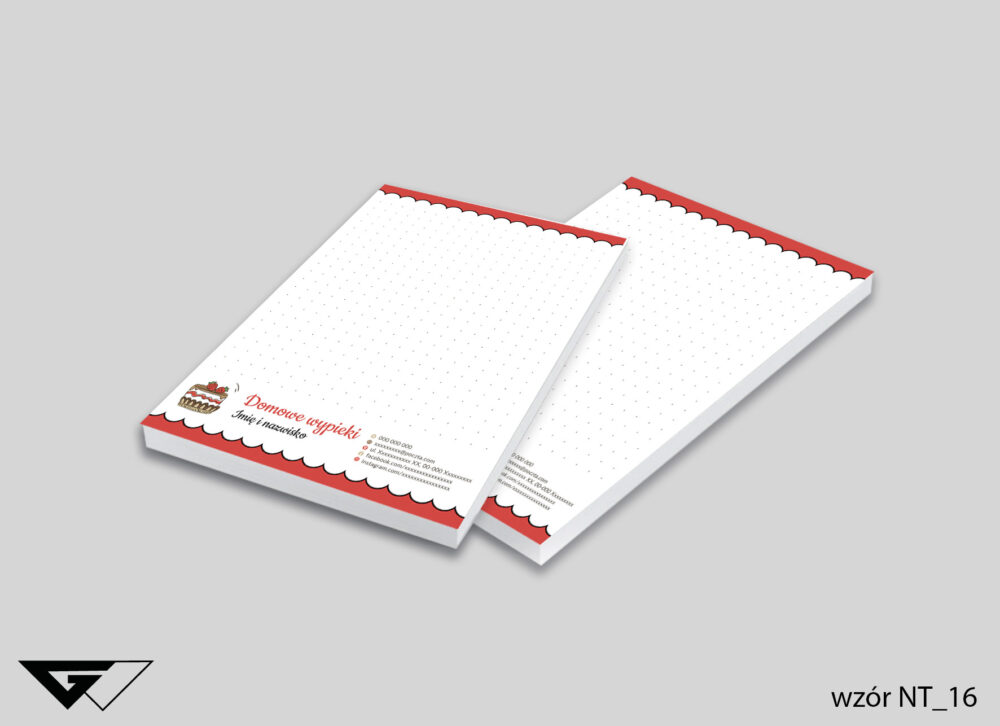 Notes firmowy dla Cukiernika - słodkie wypieki