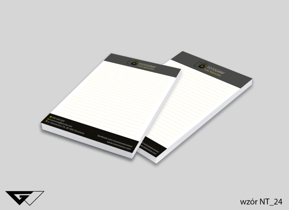 Notes firmowy dla Fotografa - szara