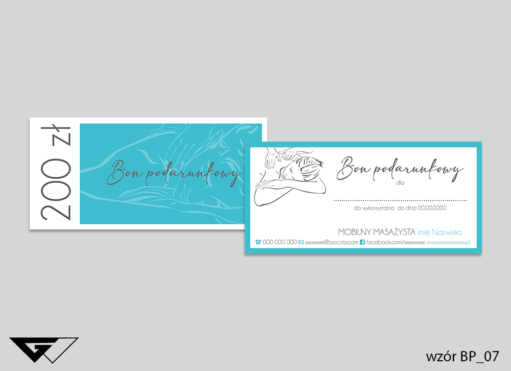 Voucher / Bon podarunkowy - turkus