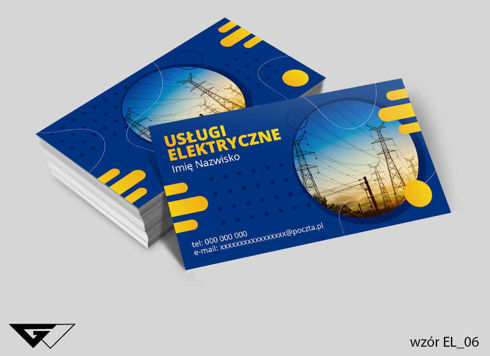 Wizytówka Elektryk - niebieska