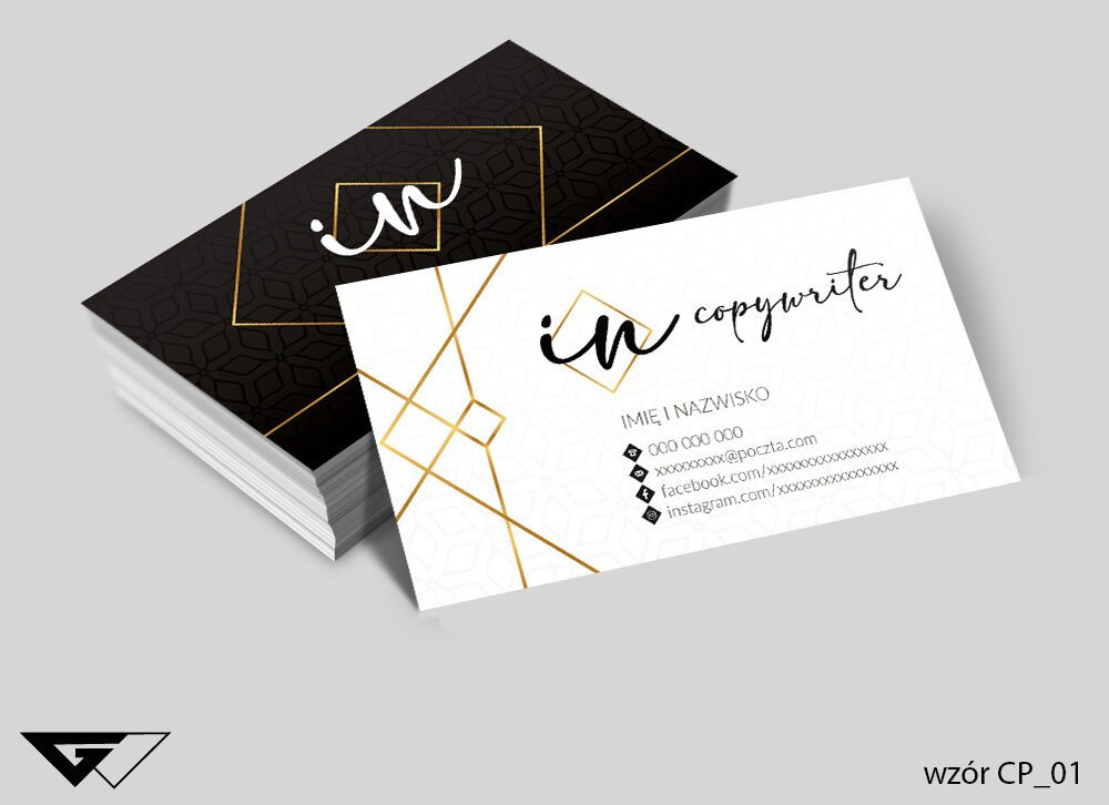 Wizytówka Copywriter - inicjały
