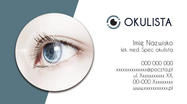 Wizytówka okulista - oko
