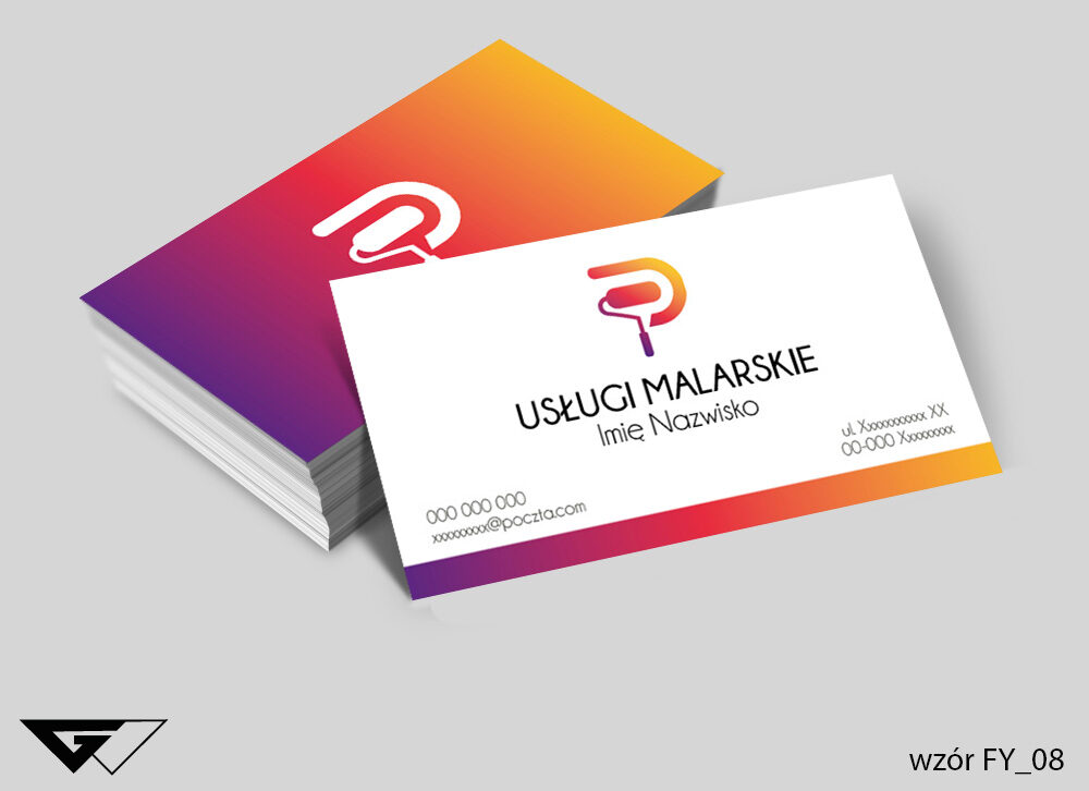 Wizytówka usługi malarskie - gradient
