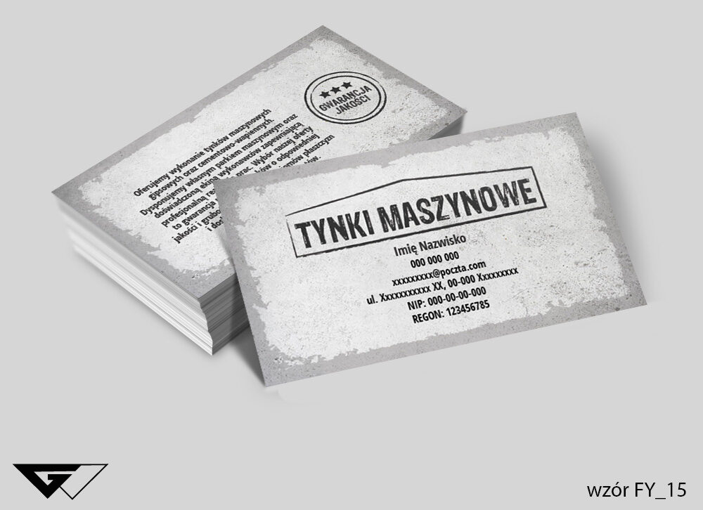 Wizytówka usługi tynkarskie - minimalistyczna