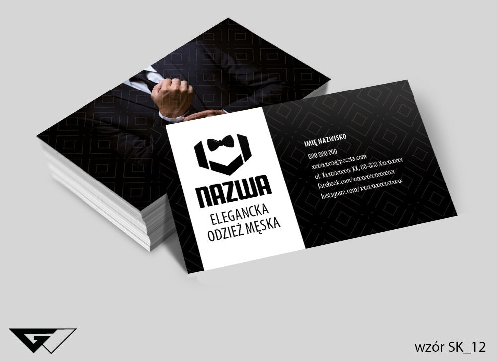Wizytówka sklep z odzieżą męską