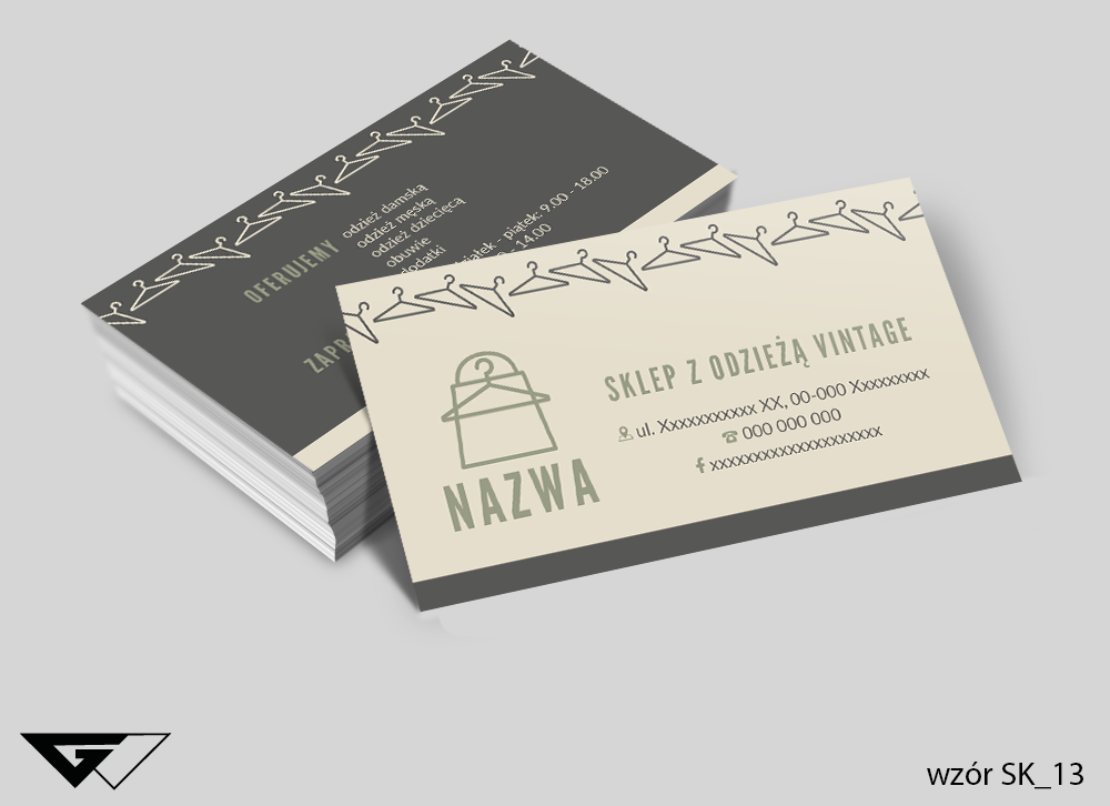 Wizytówka sklep z odzieżą vintage