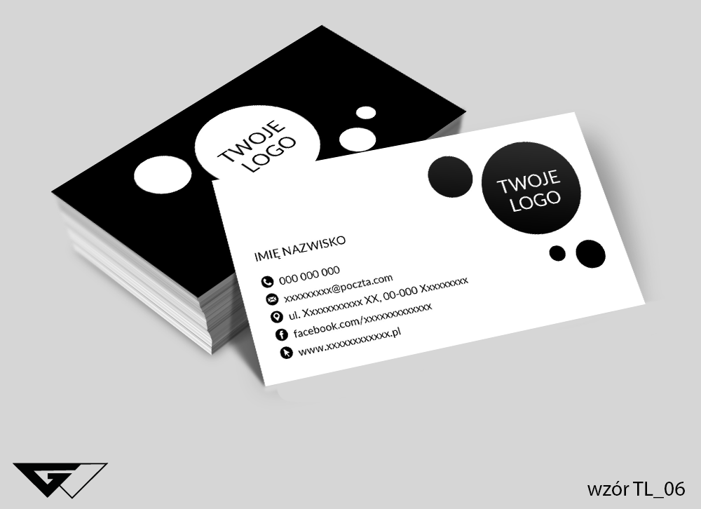 Wizytówka z Twoim logo - biało-czarna