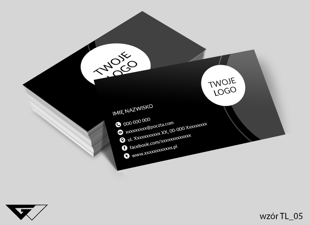 Wizytówka z Twoim logo - czarna