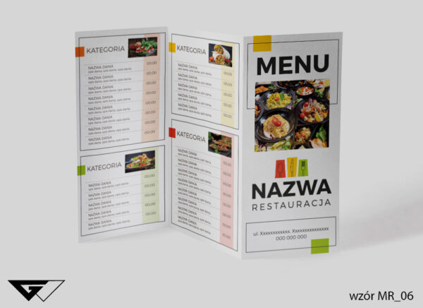 Ulotka menu - kolorowa