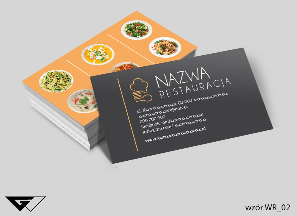 Wizytówka restauracja - nowoczesna