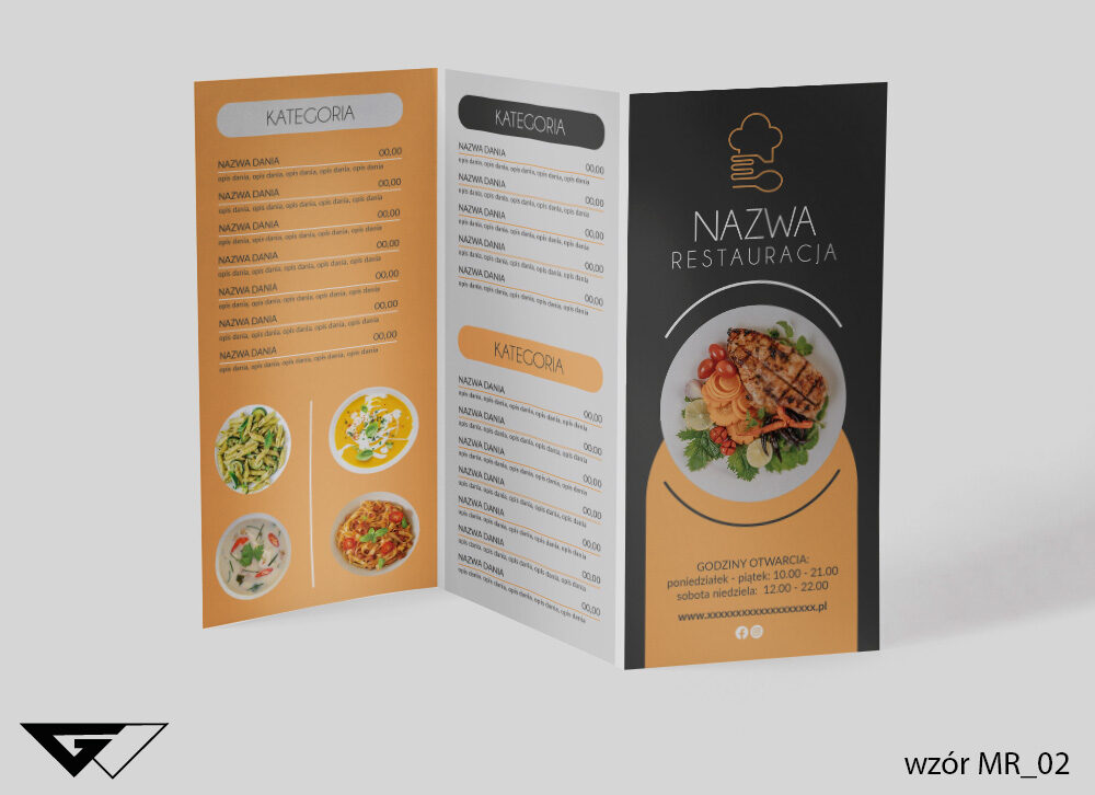 Ulotka menu - nowoczesna
