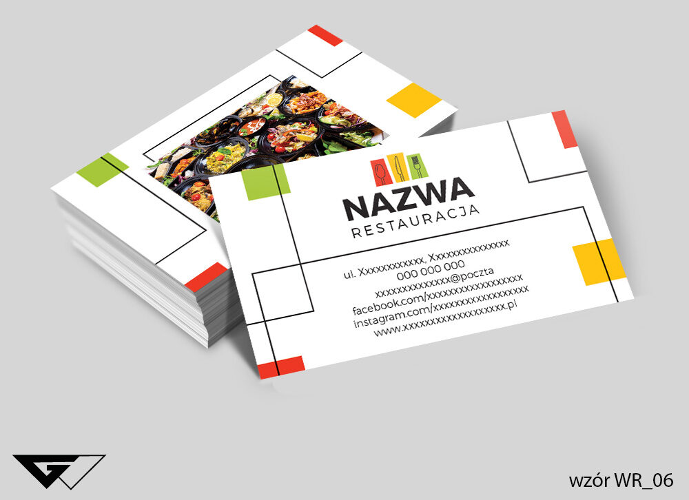 Wizytówka restauracja - kolorowa